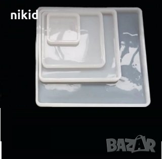 различни размери квадрат силиконов молд форма калъп основа подложка фондан шоколад смола гипс