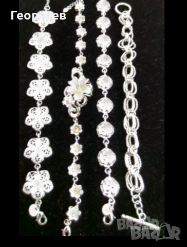 Модна посребрена бижутерия,гривни,колие,висулка., снимка 3 - Гривни - 31016035