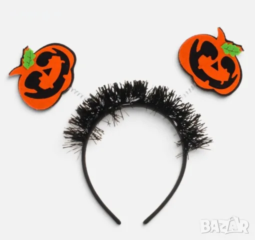 Диадема Halloween – оранжеви тикви с черно ламе