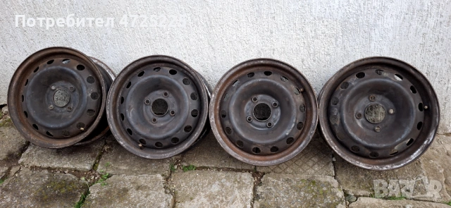 4 бр. Метални джанти с тасове за Пежо 14-ки, Peugeot djanti 14-ki 4 х108 14, снимка 2 - Гуми и джанти - 53359043