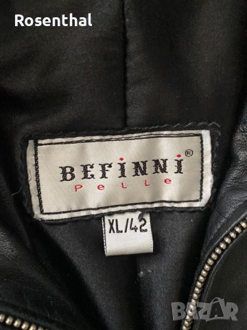 Дамско кожено яке с качулка, естествена телешка кожа, снимка 3 - Якета - 38518518