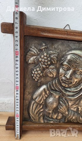 Релефна картина от калай в рамка от дърво масив, снимка 3 - Картини - 40520351