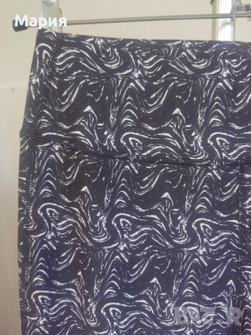 Чисто Нов Л размер Дамски Спортен Еластичен Клин Висока Талия Черен Бял Шарен Пепко Pepco Beloved, снимка 5 - Спортни екипи - 39698566