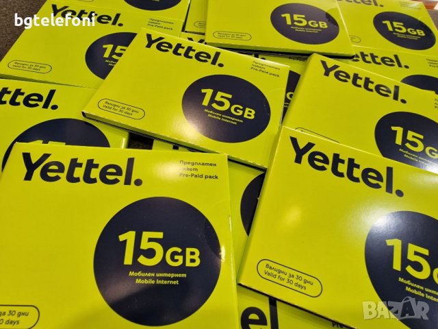 Предплатен интернет пакет от Yettel /Telenor/ 15GB,30GB !сим-карта предоплаченного интернета, снимка 2 - Samsung - 36896378