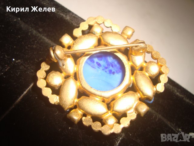 СКЪПОЦЕННА СТАРИННА БРОШКА ЛАЗУРИТ НАТУРАЛЕН и БРОНЗ 8136, снимка 11 - Антикварни и старинни предмети - 30665854
