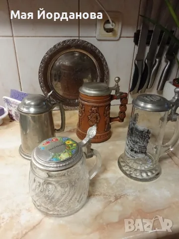 Стари, оригинални халби за бира, немски и английски. Цени от 8, 9, 22 и 25 лв.