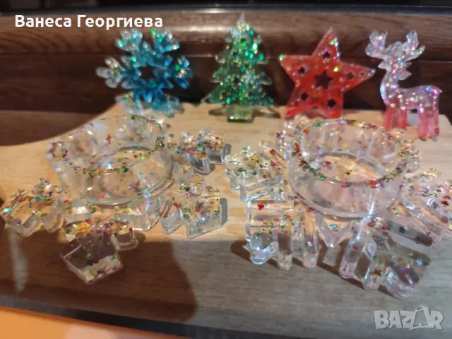 Коледни свещници от епоксидна смола, снимка 3 - Декорация за дома - 48413539