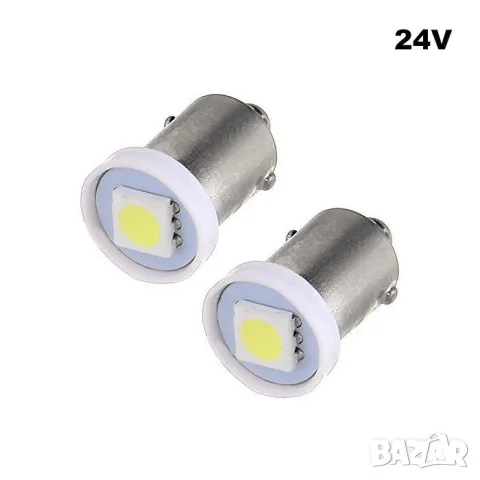 LED крушки BA9S 24V 6000K 2 броя