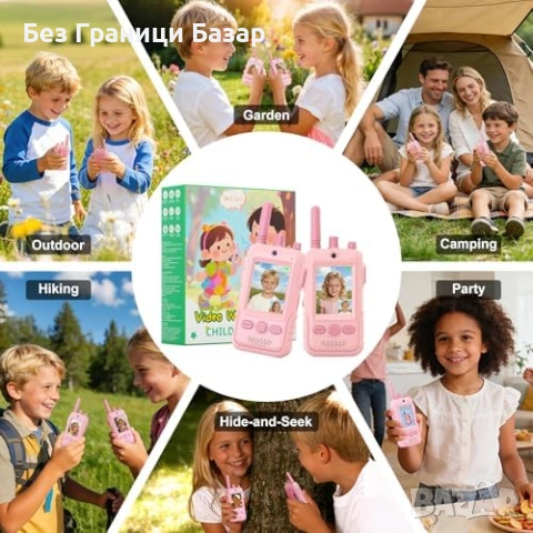Нови Детски видео уоки токи 2 броя с камера екран и фенерче игра играчка деца, снимка 7 - Образователни игри - 54045783