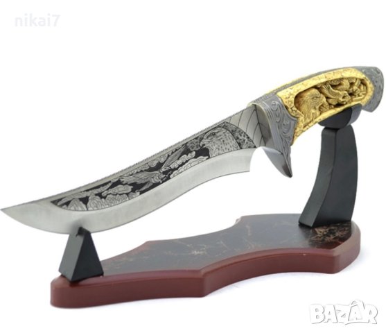 ловен нож колекционерски нож сувенир подарьк на трофейна поставка, снимка 9 - Ножове - 42081709