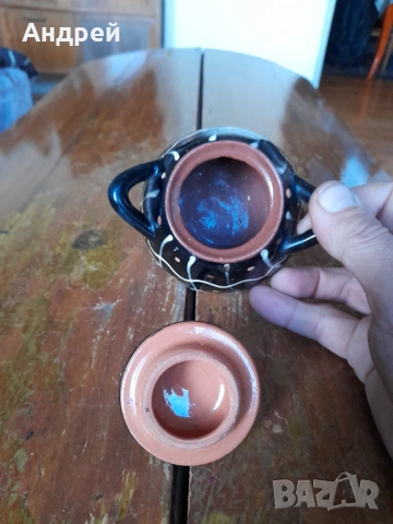 Стара керамична тенджера сувенир, снимка 4 - Други ценни предмети - 53268427