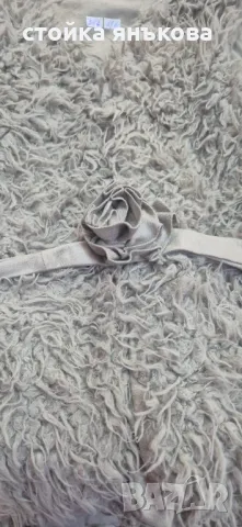 Продавам бежов елек с косъм велурена панделка , снимка 2 - Елеци - 48268491