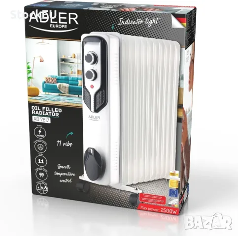 Радиатор Adler 2500W 11 ребра Маслен електрически отоплител печка