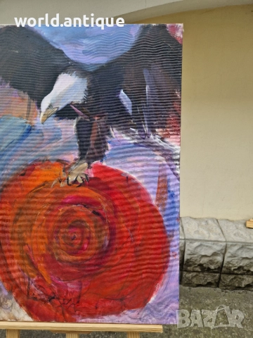 Чудесна антикварна картина масло върху платно , снимка 6 - Картини - 52139196