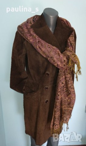 Дамски елегантен блейзър тип манто / преходно палто / от естествен велур "Pauw" design, снимка 4 - Палта, манта - 16208964