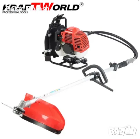 Гръбен бензинов тример за трева KraftWorld + Метална Верижна Глава, снимка 5 - Други инструменти - 50432799