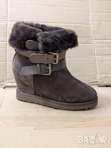 Ботуши / боти на платформа ASH Topo Suede Shearling Cuff Yes номер 37 ,5, снимка 10 - Дамски боти - 53329885