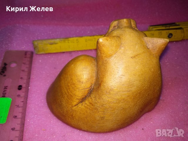 СИМПАТИЧНО МАЛКО СЛАДКО КОТЕНЦЕ ДЕКОРАТИВНА ДЪРВЕНА ФИГУРКА Стара РЪЧНА АРТ ИЗРАБОТКА 42883, снимка 10 - Статуетки - 44314427