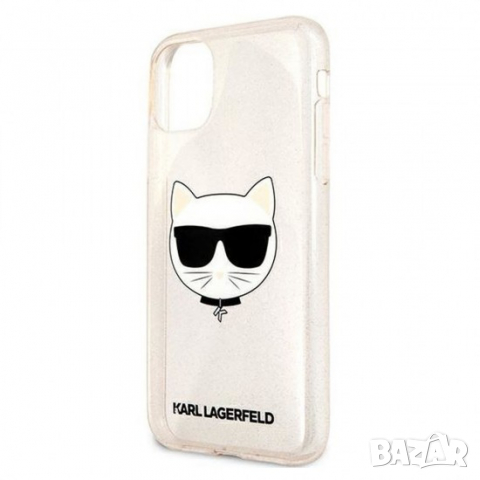 Оригинален калъф гръб кейс Karl Lagerfeld Glitter Choupette - iPhone 11 (6.1), Розов, снимка 1