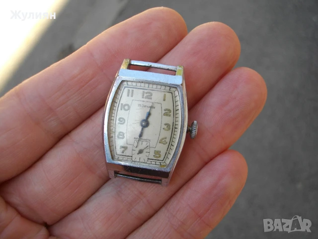 КОЛЕКЦИОНЕРСКИ ЧАСОВНИК АРТ ДЕКО FB 15 JEWELS ART DECO, снимка 3 - Антикварни и старинни предмети - 51429350