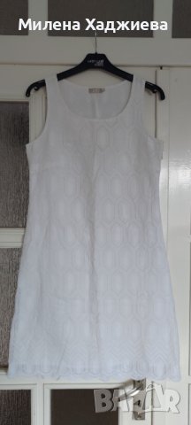 Бяла рокля без ръкави, 36 размер, снимка 1 - Рокли - 36923399