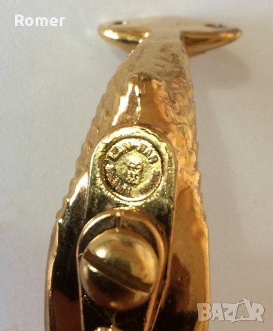 Стара позлатена закачалка делфин LAN-BAR Dolphin Range, снимка 2 - Антикварни и старинни предмети - 33840861