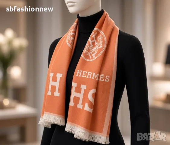 Hermes шал ✨ кашмир и коприна, снимка 8 - Шалове - 56336742