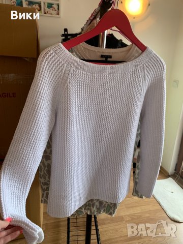 Дебела плетена бяла блуза