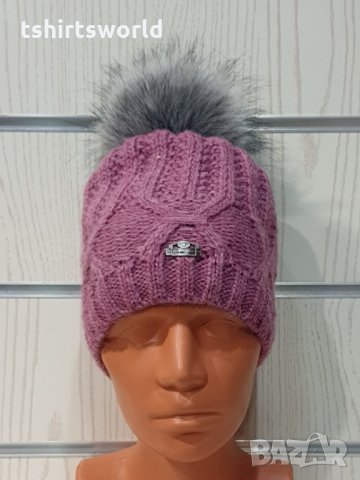 Нова зимна розова дамска шапка СилвърСтар с подплата плюш