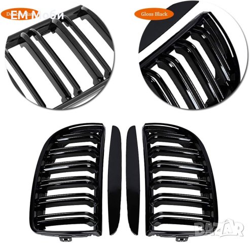 Решетки Бъбреци за BMW 3 серия E90 E91 2005-2008г. Черен Гланц Двойни, снимка 4 - Аксесоари и консумативи - 44397668