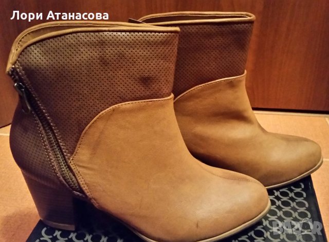 Ежедневни дамски боти изработени от висококачествена еко кожа в цветова комбинация от кафяво и, снимка 3 - Дамски боти - 29988909