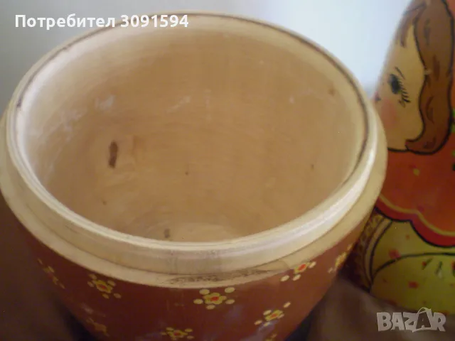 Стара красива голяма Руска кукла държач за бутилки 35 см височина, снимка 16 - Антикварни и старинни предмети - 49388235