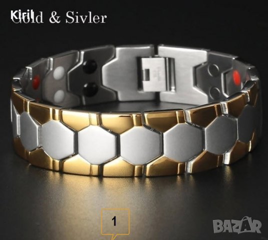 Магнитна гривна за регулиране на високо кръвно от неръждаема стомана ТИТАНОВА