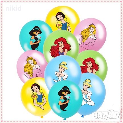  Принцеси Снежанка Ариел Жасмин Пепеляшка Белл Обикновен надуваем латекс латексов балон парти хелий