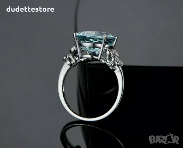 Сребърна висулка с аквамарин , снимка 8 - Колиета, медальони, синджири - 31152056