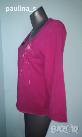 Еластична блуза с декорации, хипоалергична / голям размер , снимка 3 - Блузи с дълъг ръкав и пуловери - 30840310
