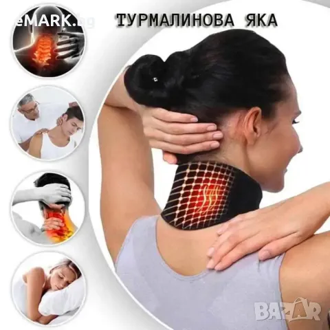 Затопляща турмалинова магнитна яка за болки в глава, рамене и врат подобряваща циркулацията на кръвт, снимка 1