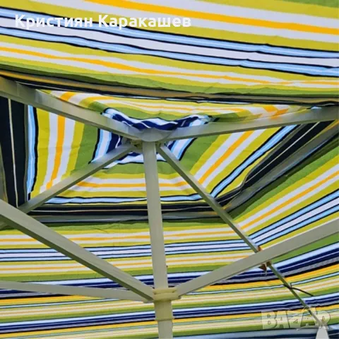 Квадратен градински чадър, многоцветен, 260x260 см, снимка 2 - Градински мебели, декорация  - 49733109