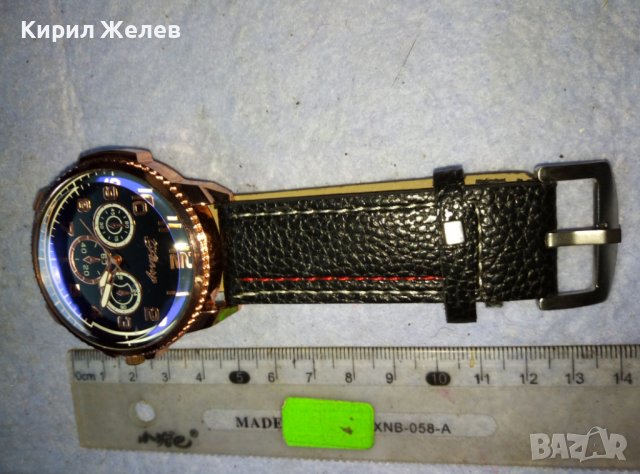 КРАСИВ СТИЛЕН КВАРЦОВ МЪЖКИ РЪЧЕН ЧАСОВНИК с КАИШКА - РАБОТЕЩ 14660