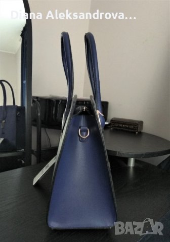 Дамска чанта, тип куфарче, тъмносиня. 26лв., снимка 8 - Чанти - 37371330