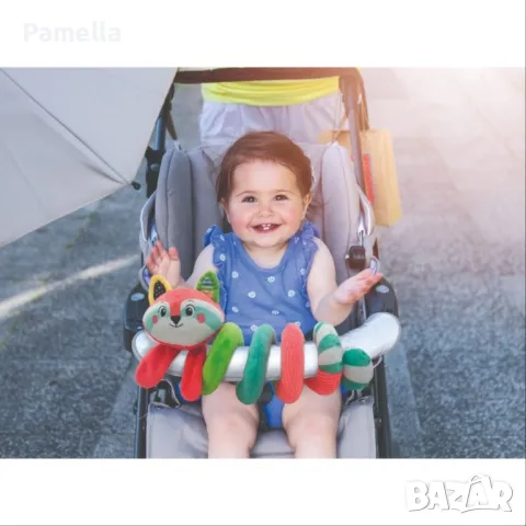 Плюшена спираловидна играчка с животни, Clementoni, снимка 5 - За бебешки колички - 48632577