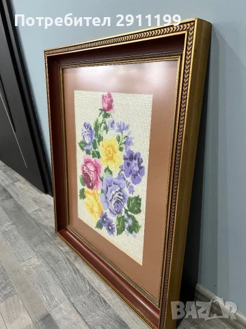 Гоблен с рози, снимка 3 - Гоблени - 50838203