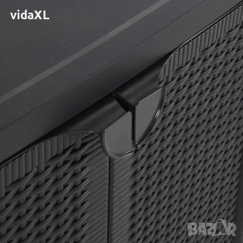 vidaXL Градински шкаф за съхранение, черен, 65х45х88 см, PP ратан, снимка 6 - Кутии за съхранение - 56146233
