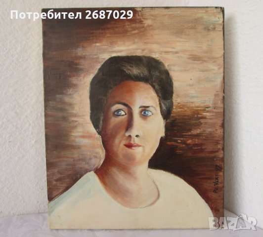 Картина портрет Жена маслени бои подписана, снимка 5 - Картини - 31100911