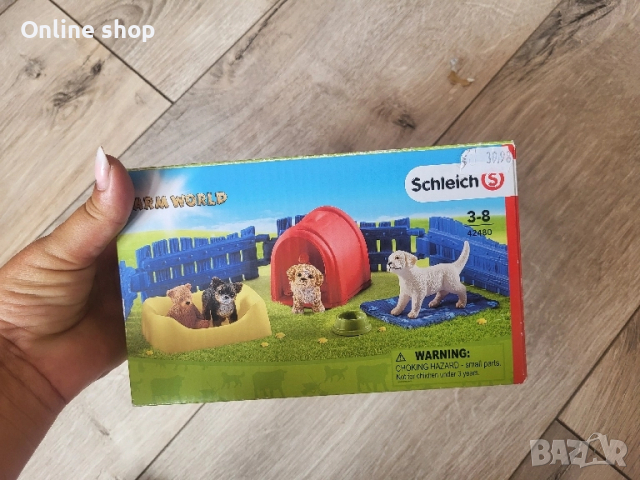 Комплект фигурки Schleich Farm Life Dogs - Кучешка кошарка 