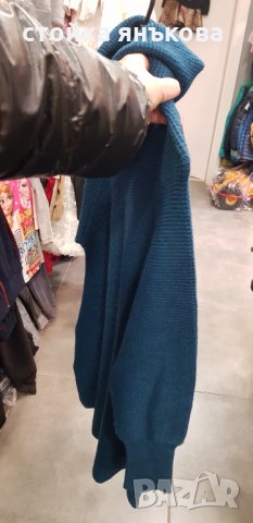 Продавам плетена рокля/туника цвят син, снимка 4 - Рокли - 31722657