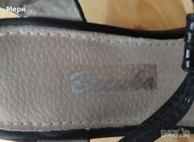 Дамски сандали с ток от естествена кожа, снимка 3 - Дамски елегантни обувки - 52304561