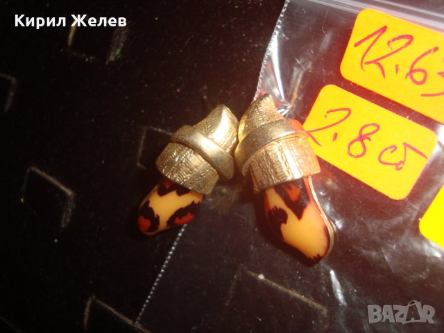 ЧИФТ КРАСИВИ ЛЕОПАРДОВИ ОБЕЦИ ПОЗЛАТЕНИ 17616, снимка 4 - Обеци - 31247311