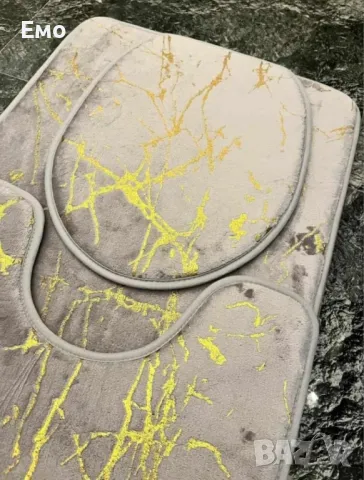 Комплект от 3 неплъзгащи се килимчета, мраморна визия, снимка 3 - Други стоки за дома - 48457972