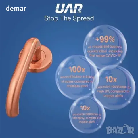 UAP Armasmart antibacterial/antiviral дръжка за тоалетна с антибактериално покритие, снимка 6 - Други - 55933491